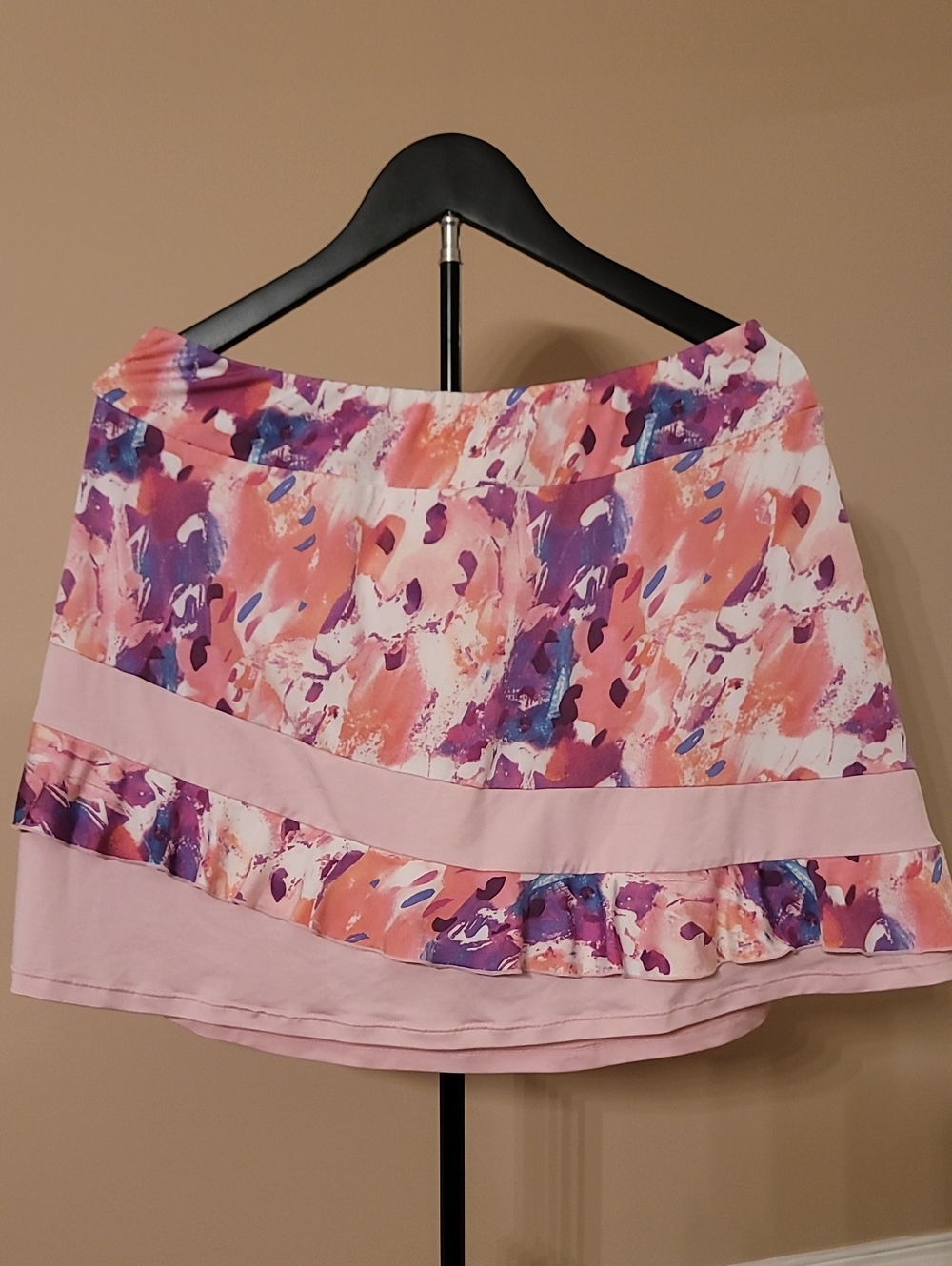 Kyodan Pink & Purple Abstract A-Line Tennis Skort